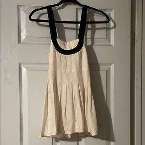 Women's Cream Tank Top with Black Trim